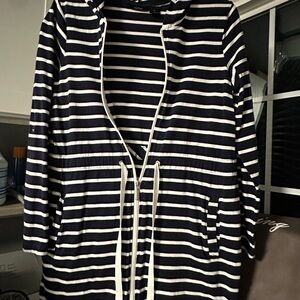 Apt. 9 White and Blue Swim Coverup